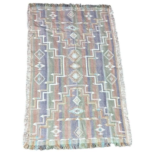 Vacarro-smith Inc made in India southwestern bohemian handwoven throw tapestry - Picture 1 of 4